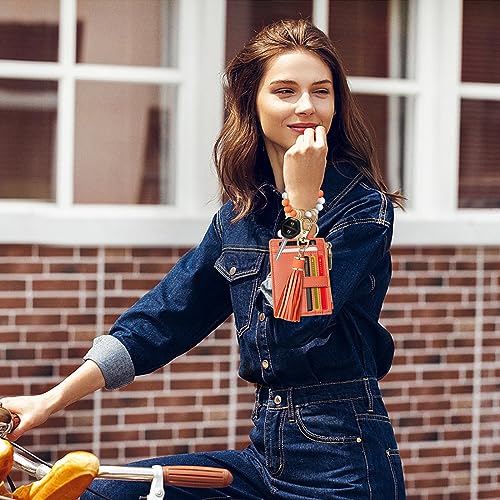 Leather Wristlet Keychain Wallet