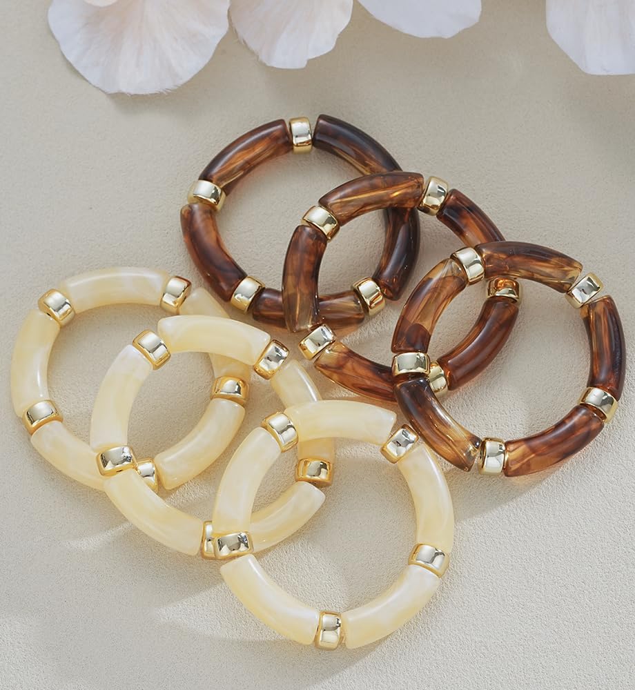 Chunky Acrylic Bamboo Tube Bracelets – Bold, Fun & Fashion-Forward