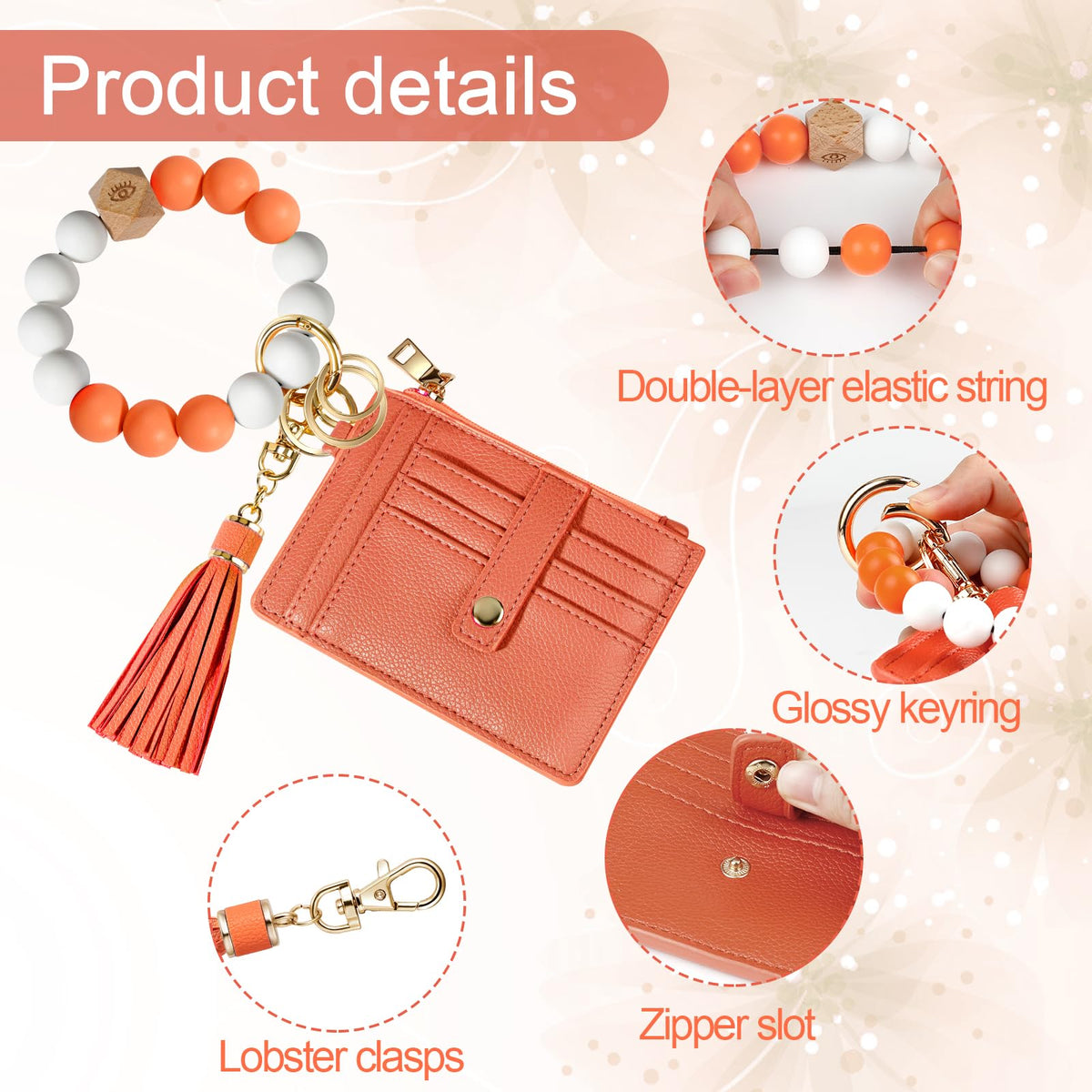 Leather Wristlet Keychain Wallet