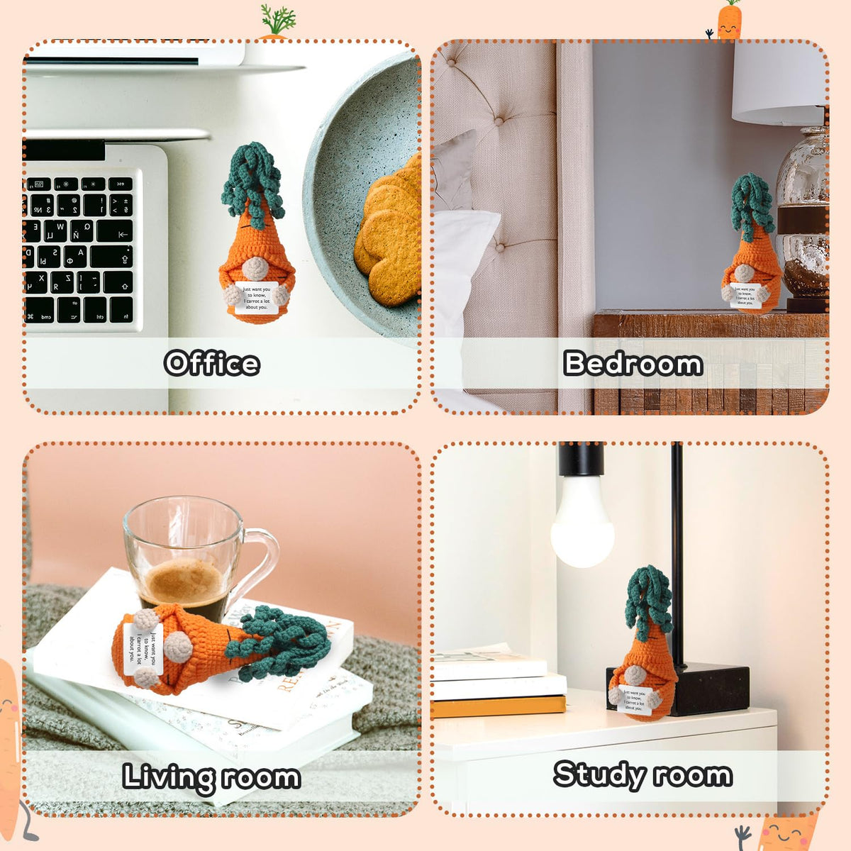 Gnome Knitted Inspirational Doll (Orange)