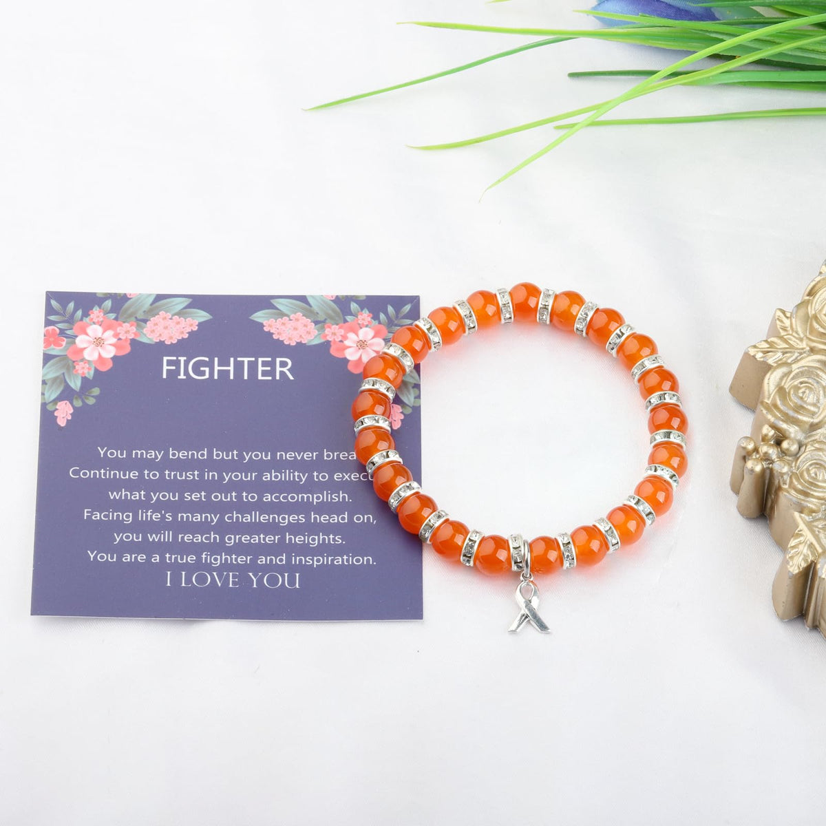 Orange Beaded Bracelet