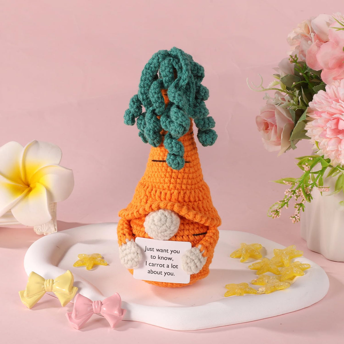Gnome Knitted Inspirational Doll (Orange)