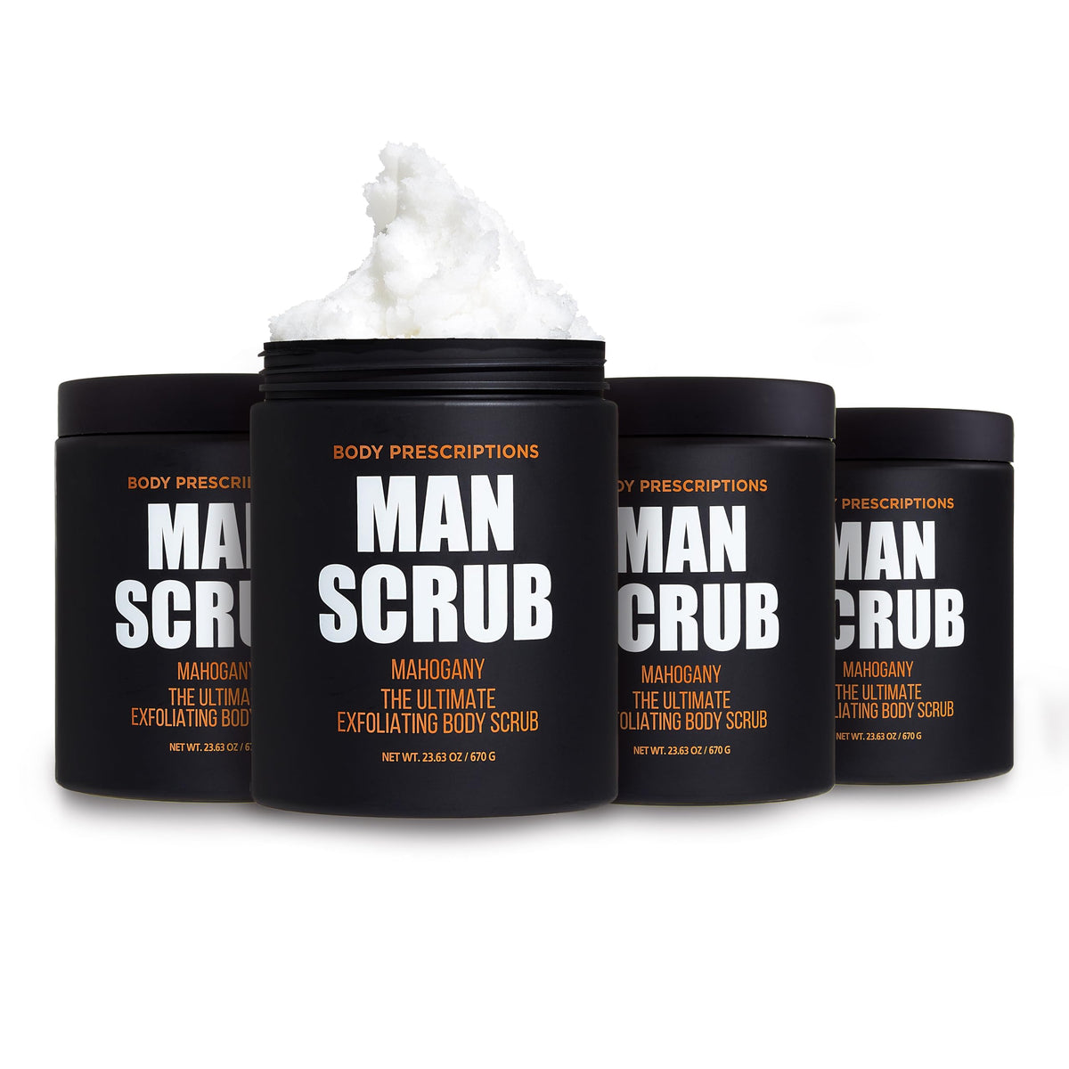 Body Prescriptions “Man Scrub” – Exfoliating Body Scrub 4-Pack (28.2 oz Each)
