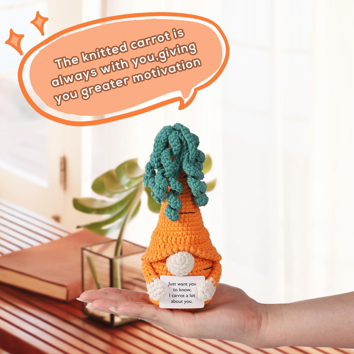 Gnome Knitted Inspirational Doll (Orange)