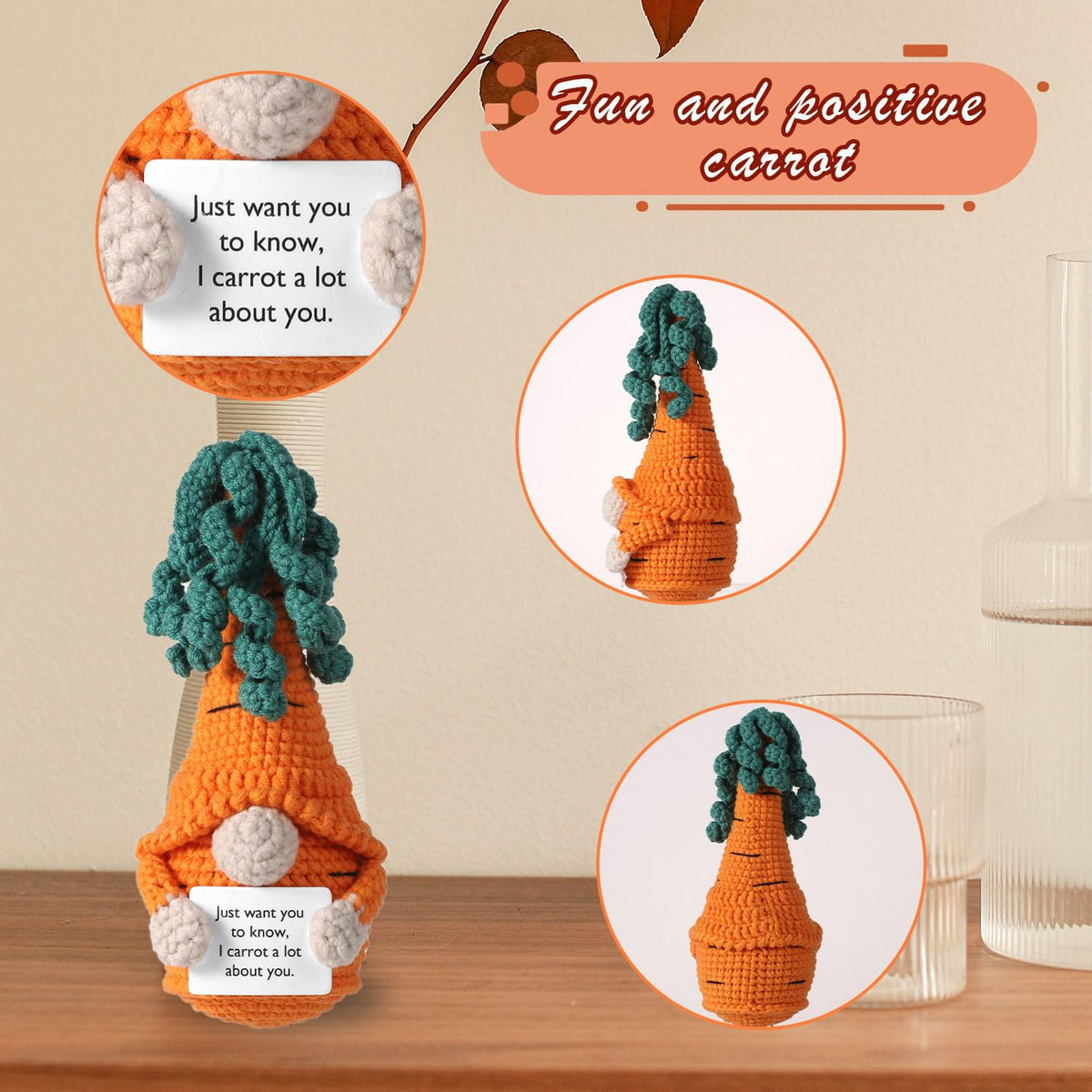 Gnome Knitted Inspirational Doll (Orange)