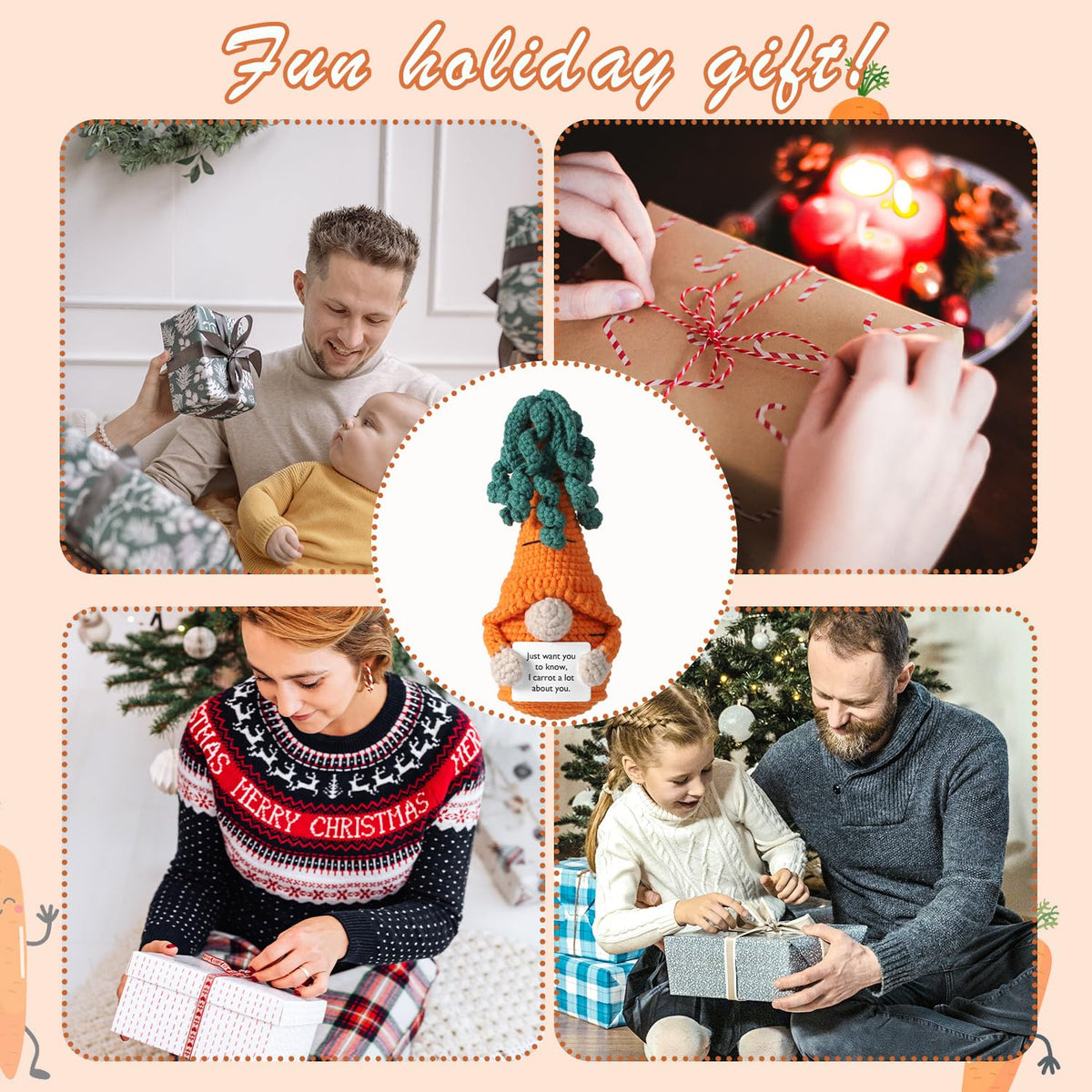 Gnome Knitted Inspirational Doll (Orange)