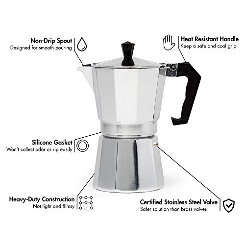 Aluminum Espresso Maker - For Bold, Full Body Espresso