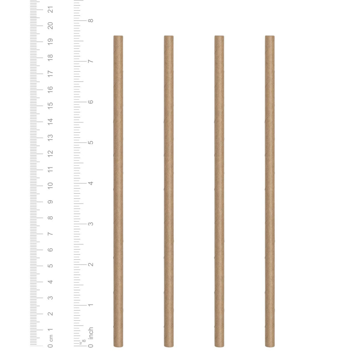 Kraft Paper Drinking Straws 100% Biodegradable & Ink-free, (200 Pack)