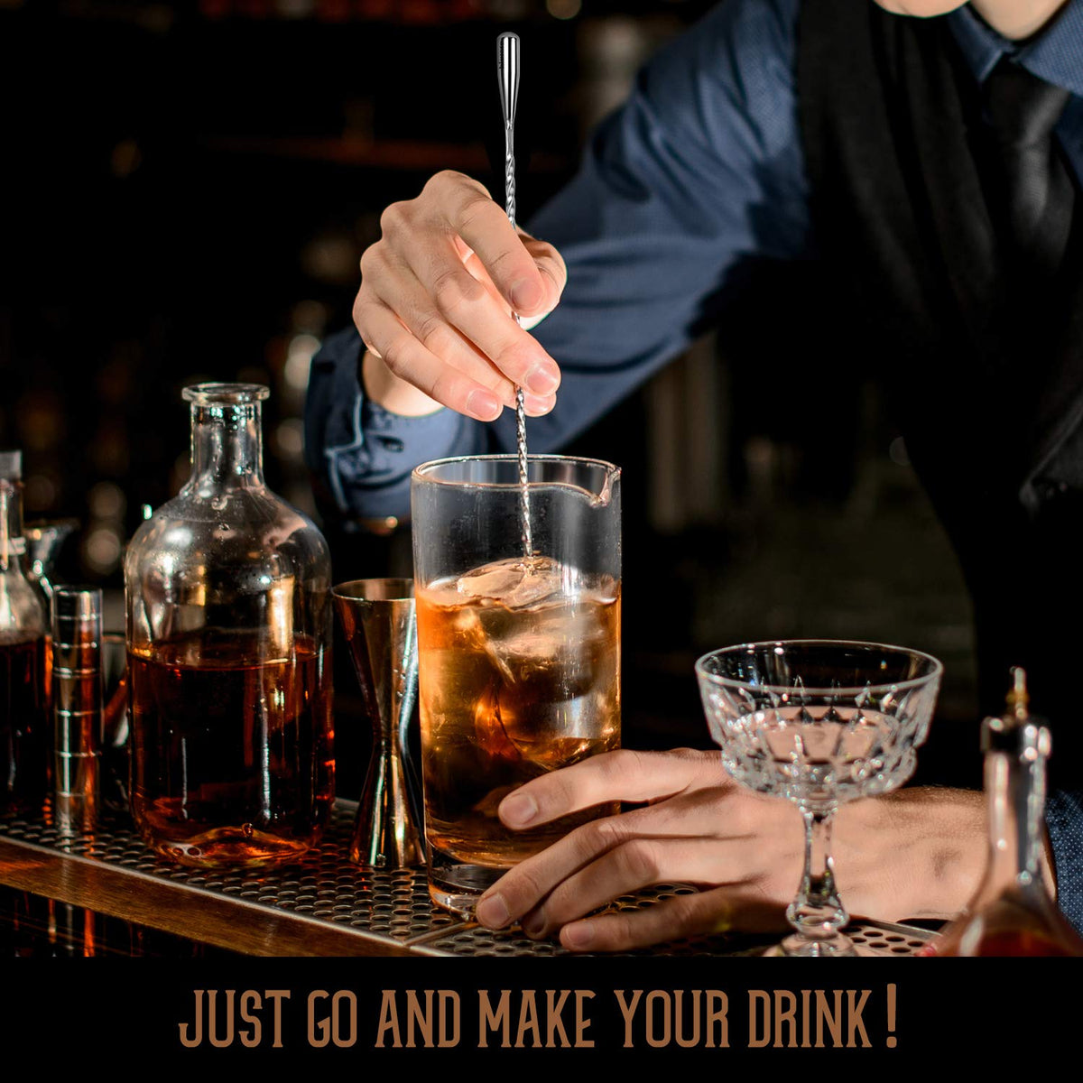 Spiral Bar Cocktail Shaker Spoon - Stainless Steel