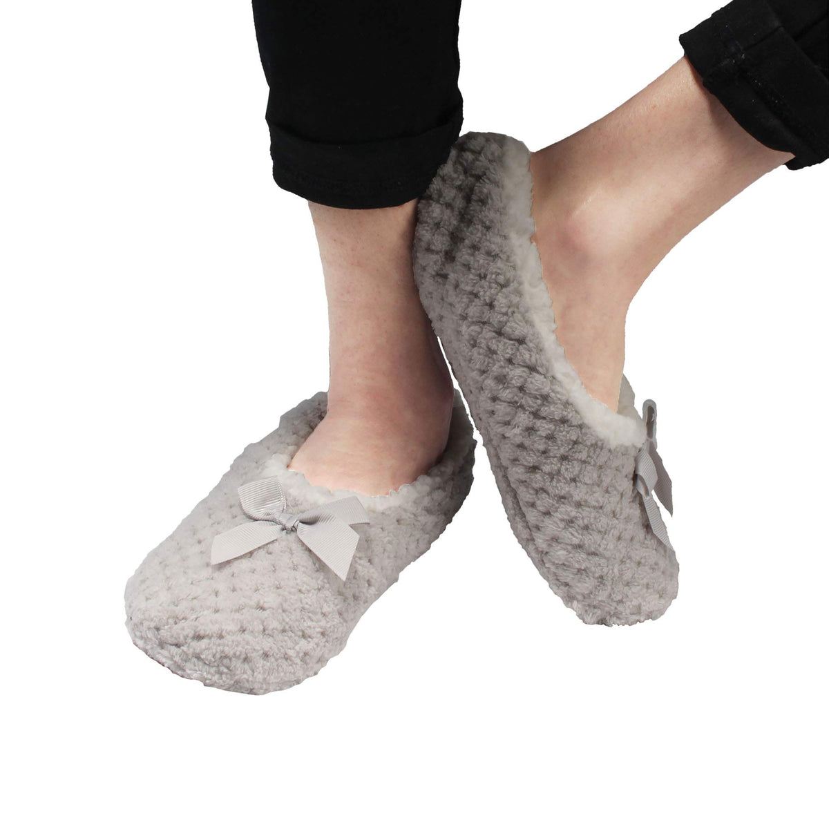 Fuzzy Warm Slippers - Grey